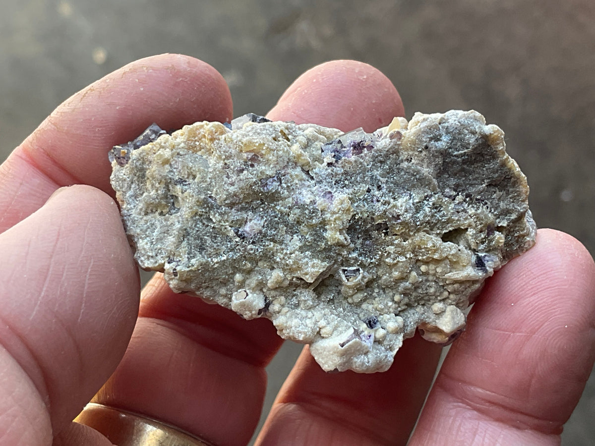 40g Phantom Cubic Fluorite with Calcite and Siderite Specimen 1B