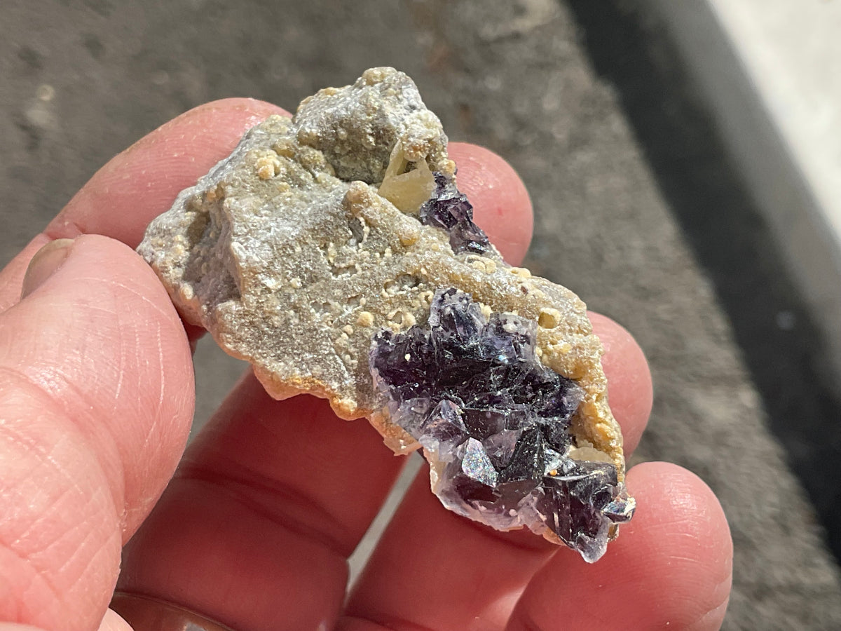 40g Phantom Cubic Fluorite with Calcite and Siderite Specimen 1B