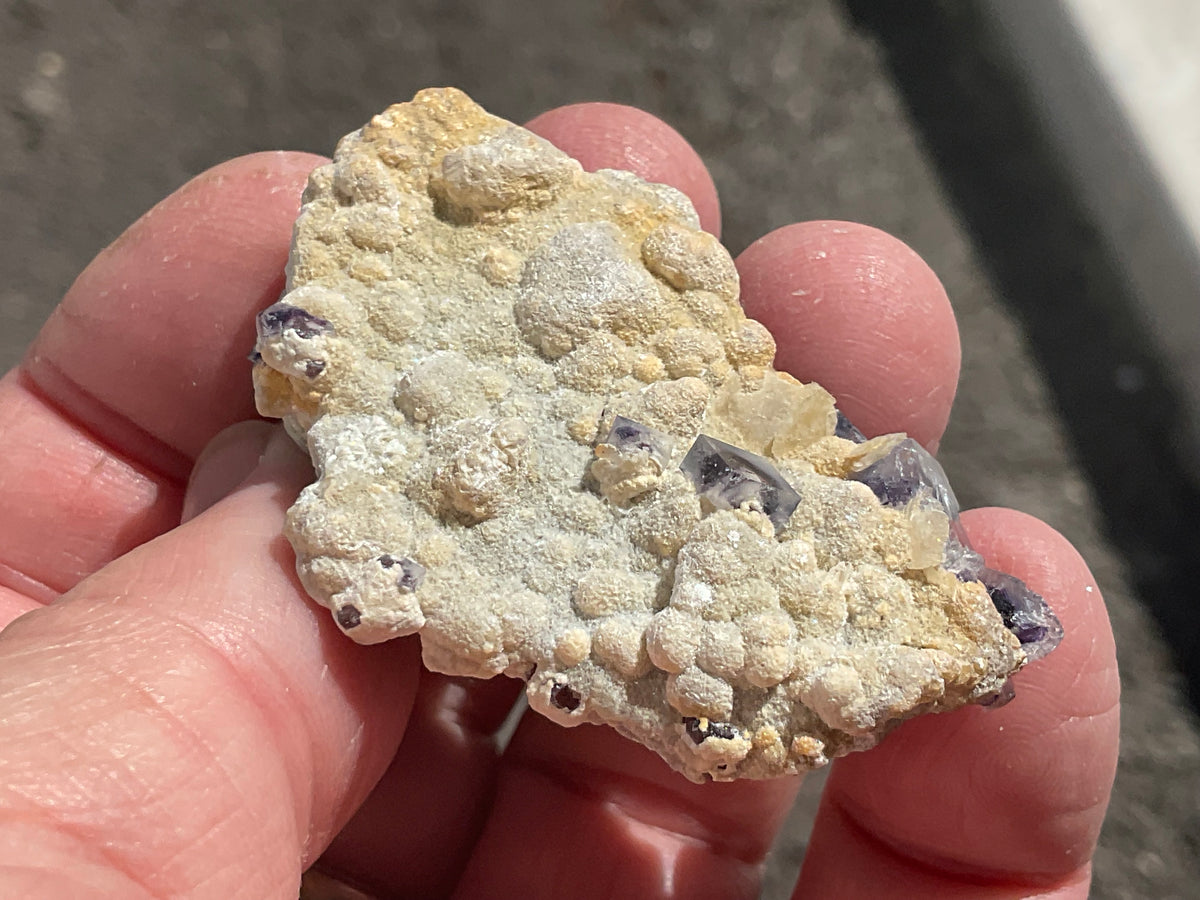 40g Phantom Cubic Fluorite with Calcite and Siderite Specimen 1B