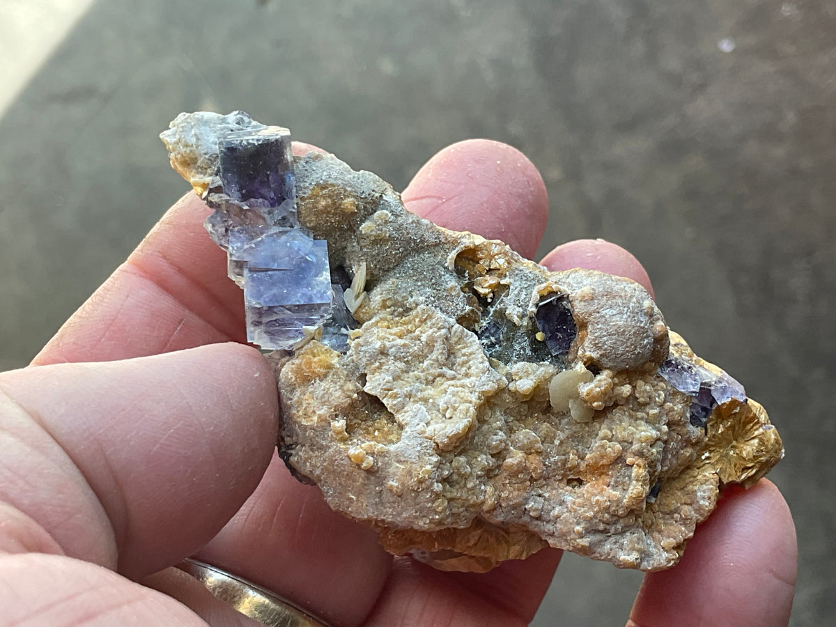 92g Phantom Cubic Fluorite with Calcite and Siderite Specimen 1C
