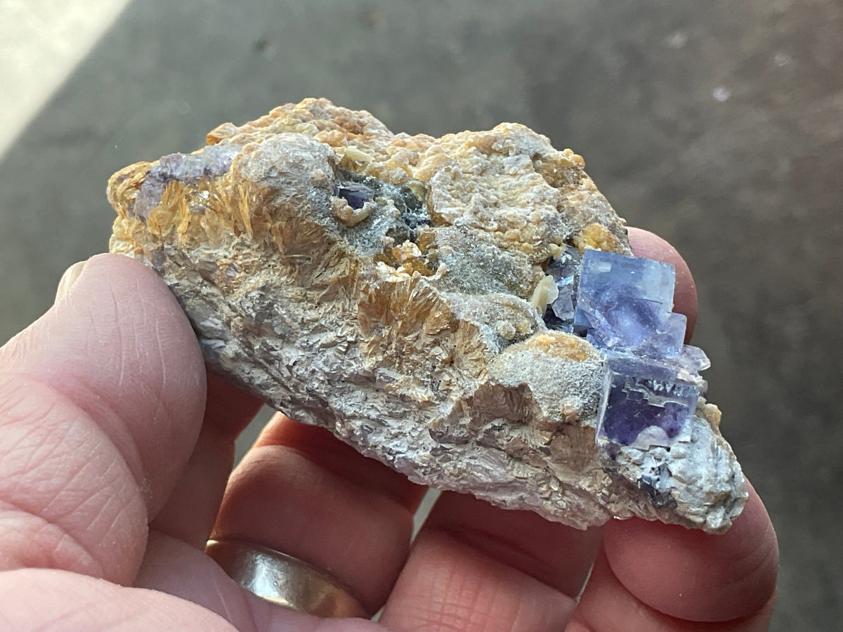 92g Phantom Cubic Fluorite with Calcite and Siderite Specimen 1C