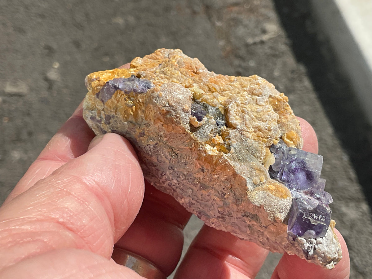 92g Phantom Cubic Fluorite with Calcite and Siderite Specimen 1C