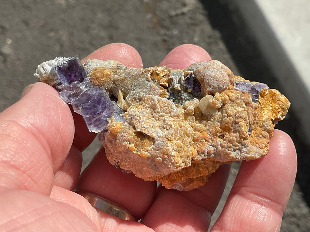 92g Phantom Cubic Fluorite with Calcite and Siderite Specimen 1C