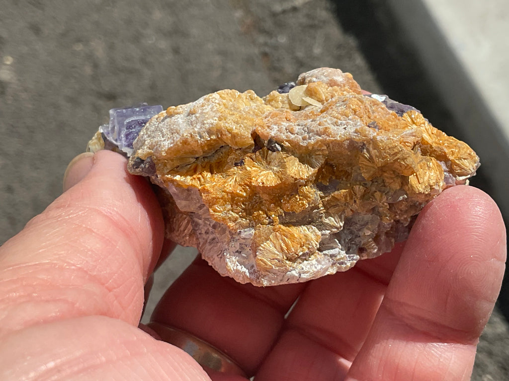 92g Phantom Cubic Fluorite with Calcite and Siderite Specimen 1C