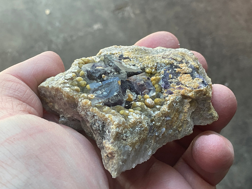 154g Phantom Cubic Fluorite with Calcite and Siderite Specimen 2A