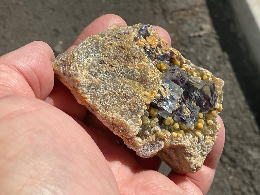 154g Phantom Cubic Fluorite with Calcite and Siderite Specimen 2A