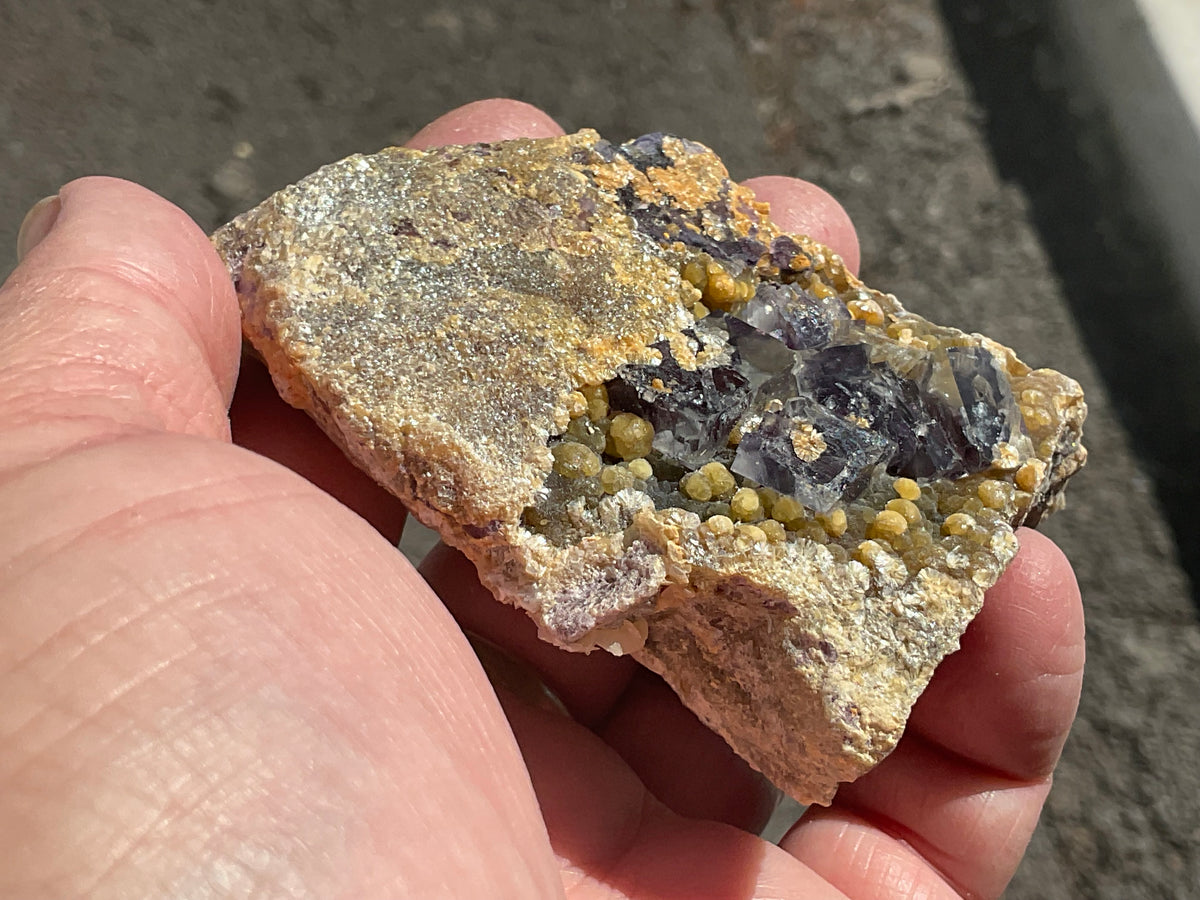 154g Phantom Cubic Fluorite with Calcite and Siderite Specimen 2A