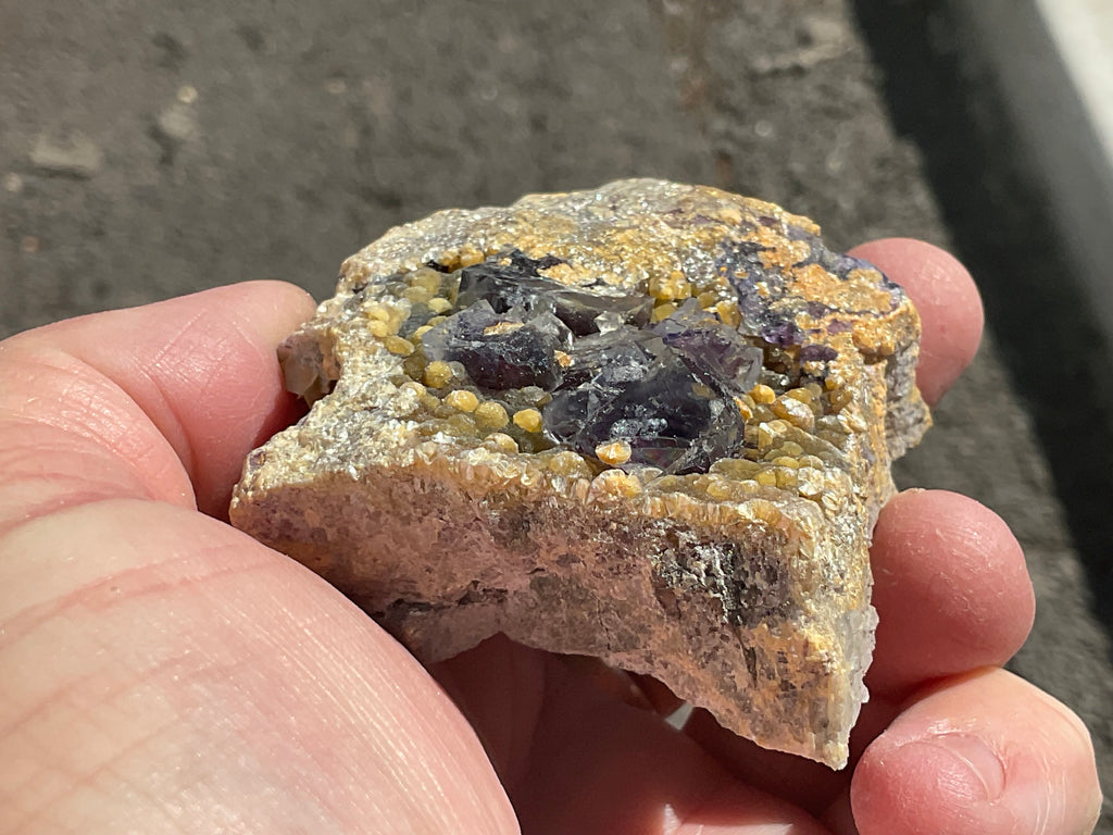 154g Phantom Cubic Fluorite with Calcite and Siderite Specimen 2A