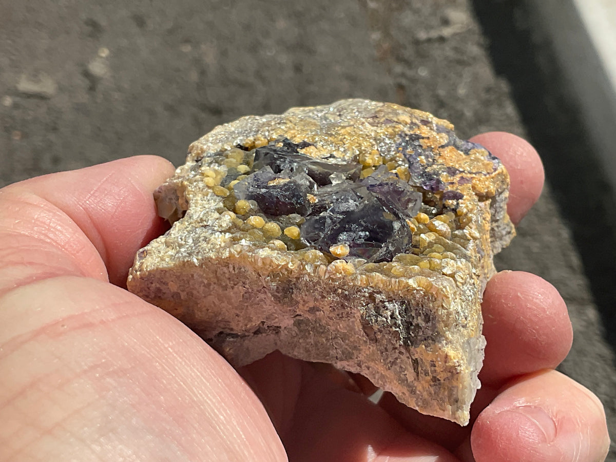 154g Phantom Cubic Fluorite with Calcite and Siderite Specimen 2A