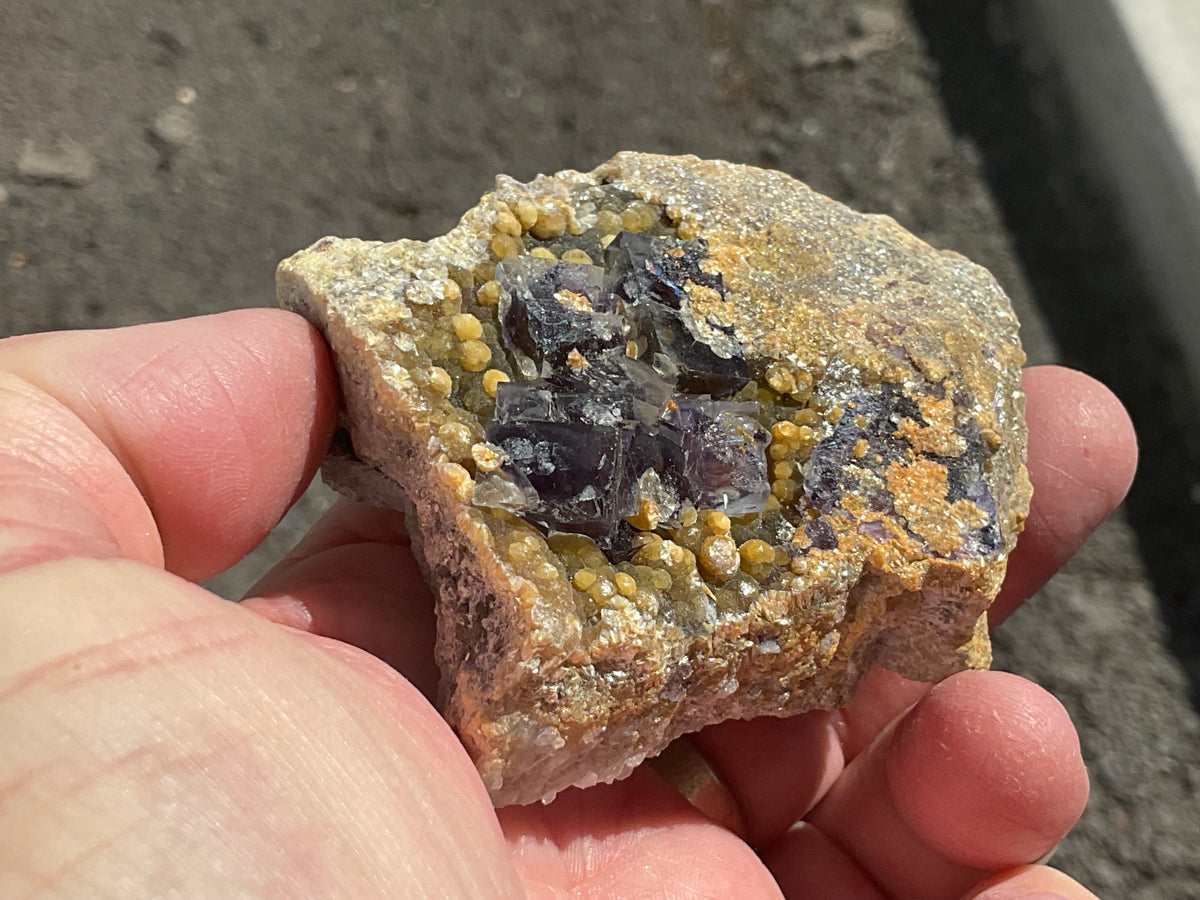 154g Phantom Cubic Fluorite with Calcite and Siderite Specimen 2A