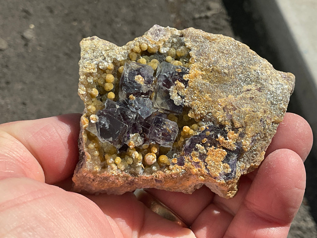 154g Phantom Cubic Fluorite with Calcite and Siderite Specimen 2A