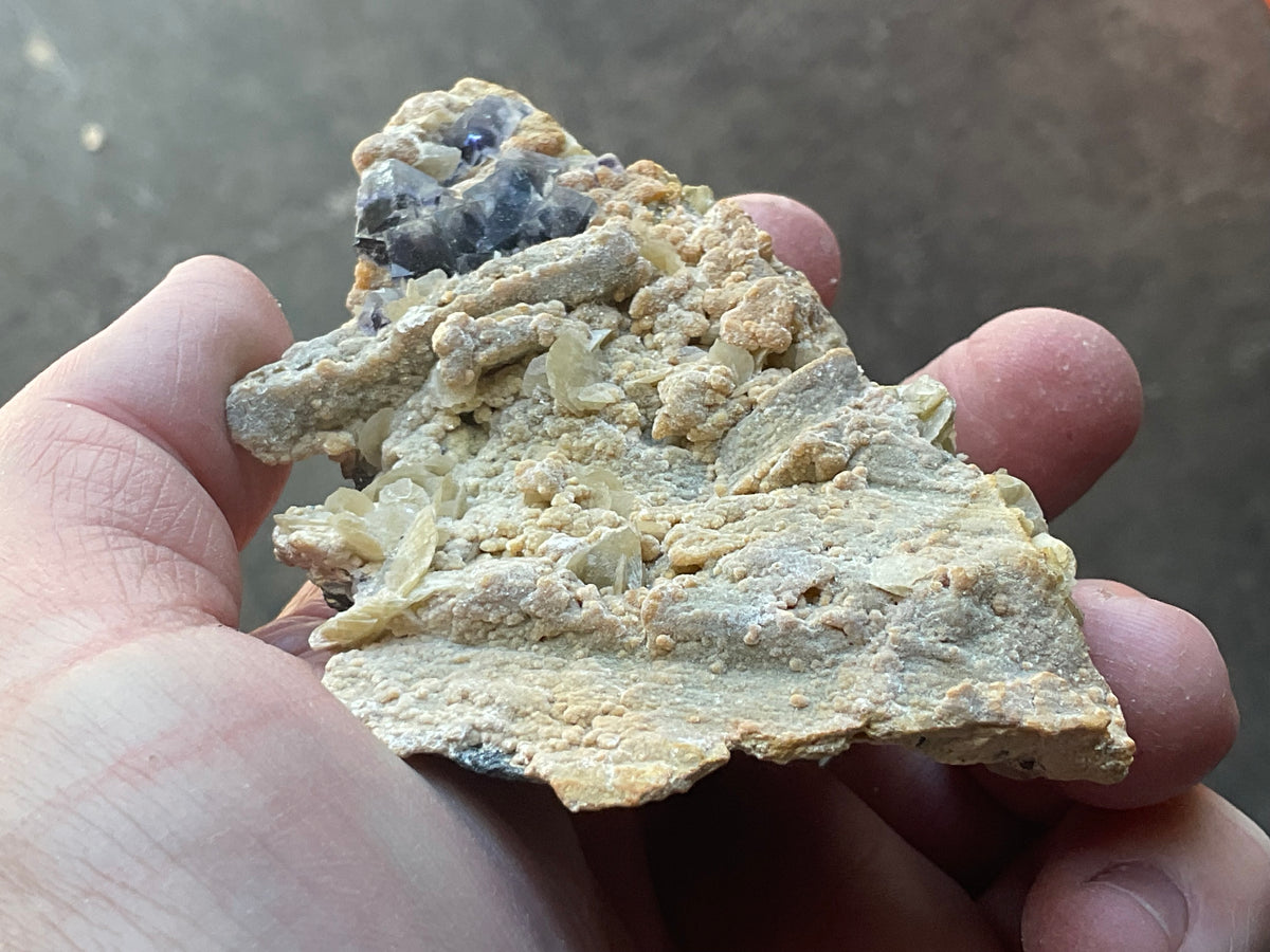 204g Phantom Cubic Fluorite with Calcite and Siderite Specimen 2B