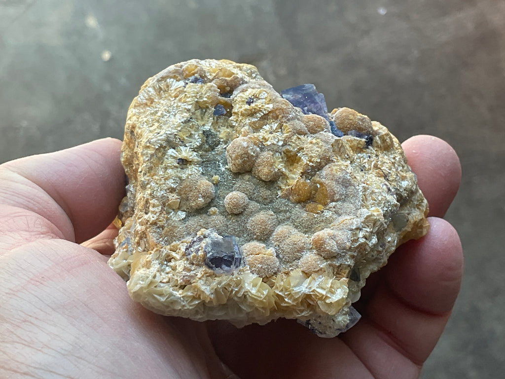 368g Phantom Cubic Fluorite with Calcite and Siderite Specimen 2C
