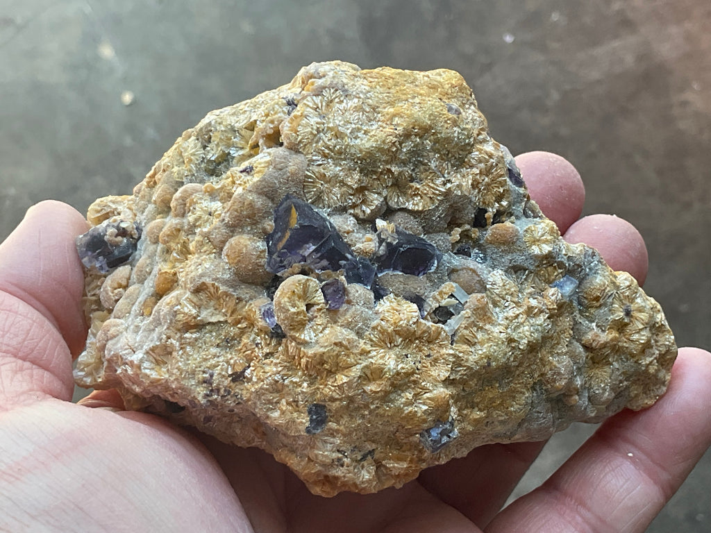 368g Phantom Cubic Fluorite with Calcite and Siderite Specimen 2C
