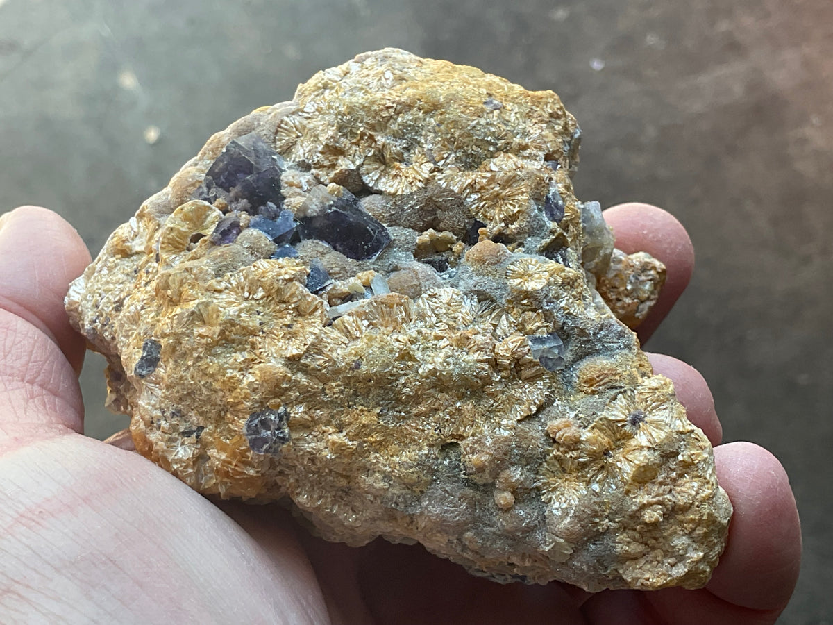368g Phantom Cubic Fluorite with Calcite and Siderite Specimen 2C
