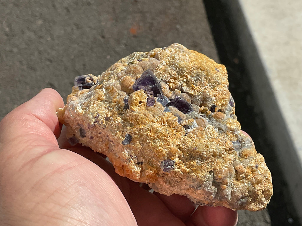 368g Phantom Cubic Fluorite with Calcite and Siderite Specimen 2C