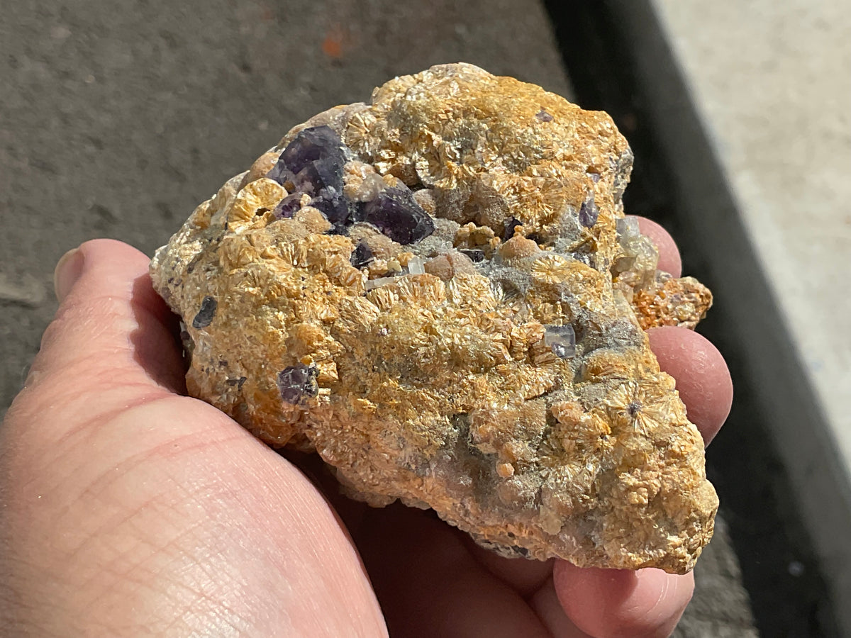 368g Phantom Cubic Fluorite with Calcite and Siderite Specimen 2C