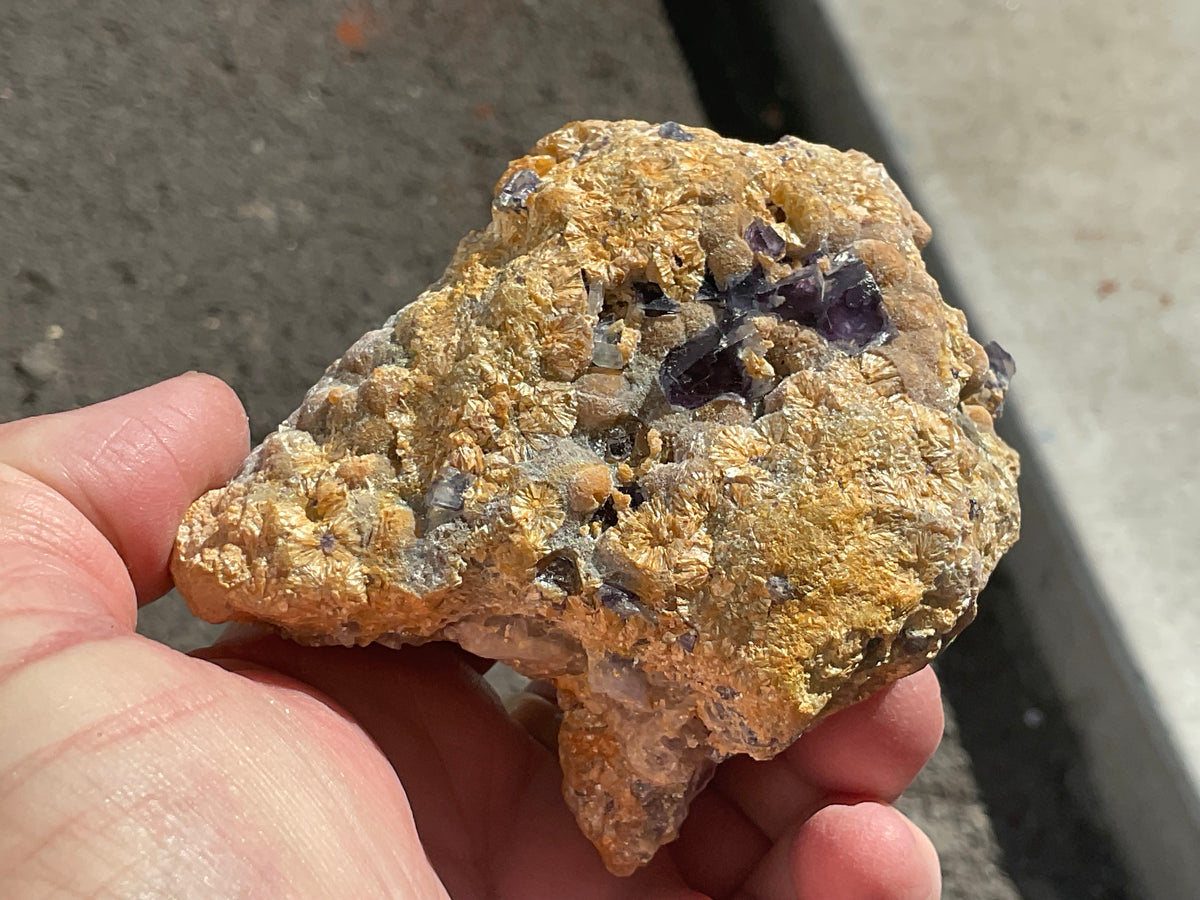 368g Phantom Cubic Fluorite with Calcite and Siderite Specimen 2C