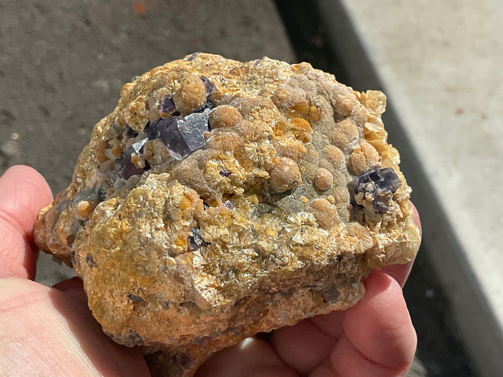 368g Phantom Cubic Fluorite with Calcite and Siderite Specimen 2C