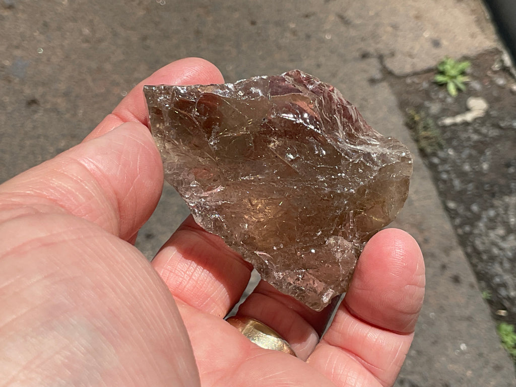 104g Golden Rutile in Smokey Quartz Rough Point
