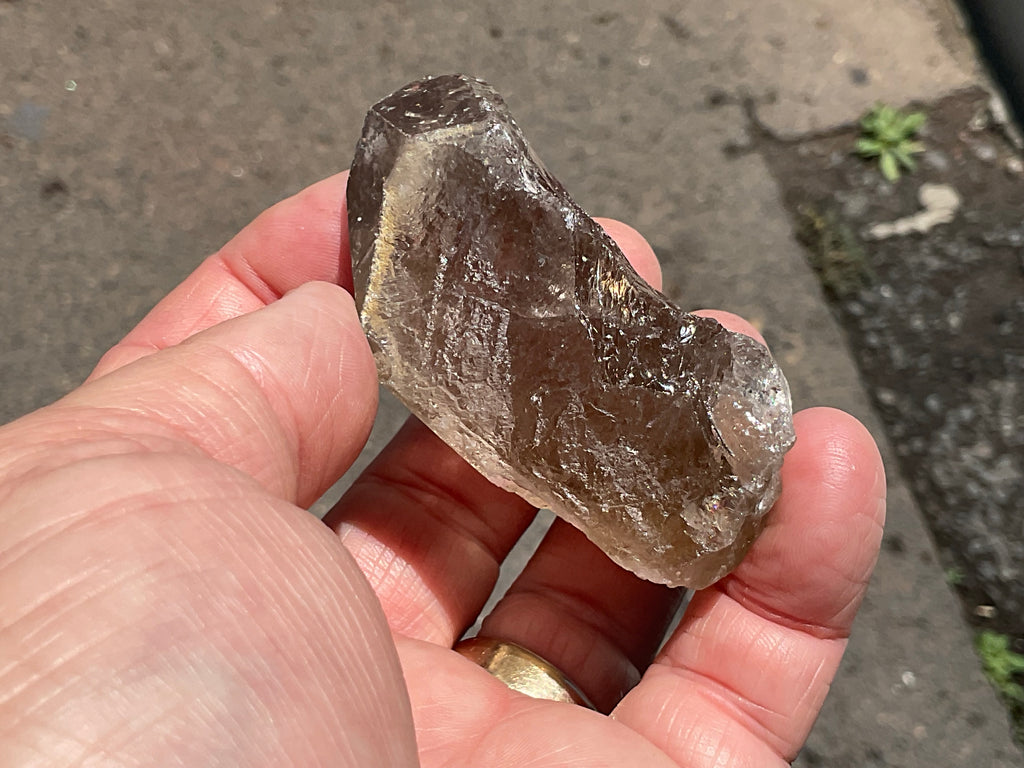 104g Golden Rutile in Smokey Quartz Rough Point