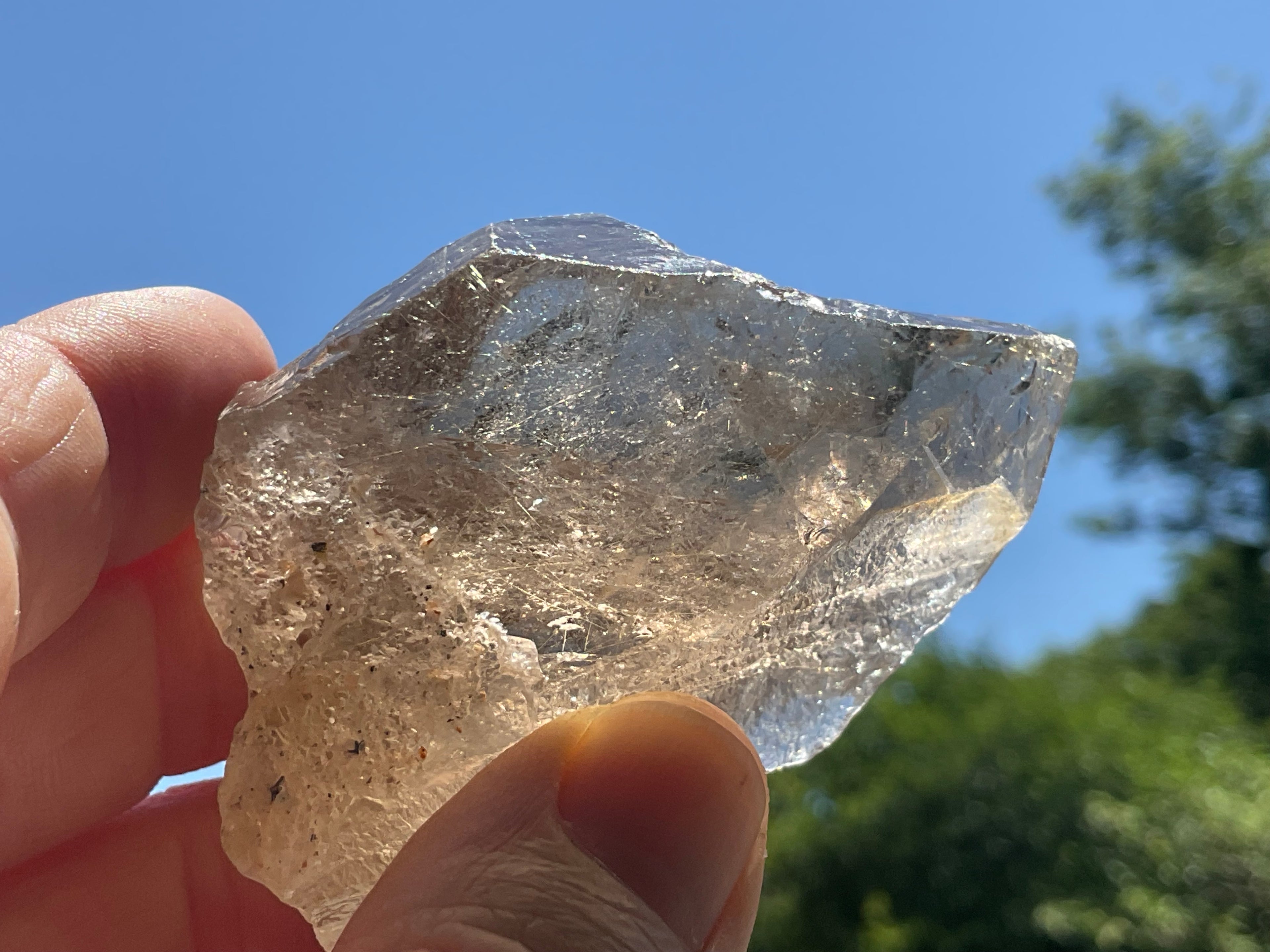 104g Golden Rutile in Smokey Quartz Rough Point