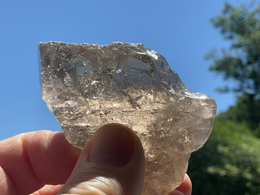 104g Golden Rutile in Smokey Quartz Rough Point