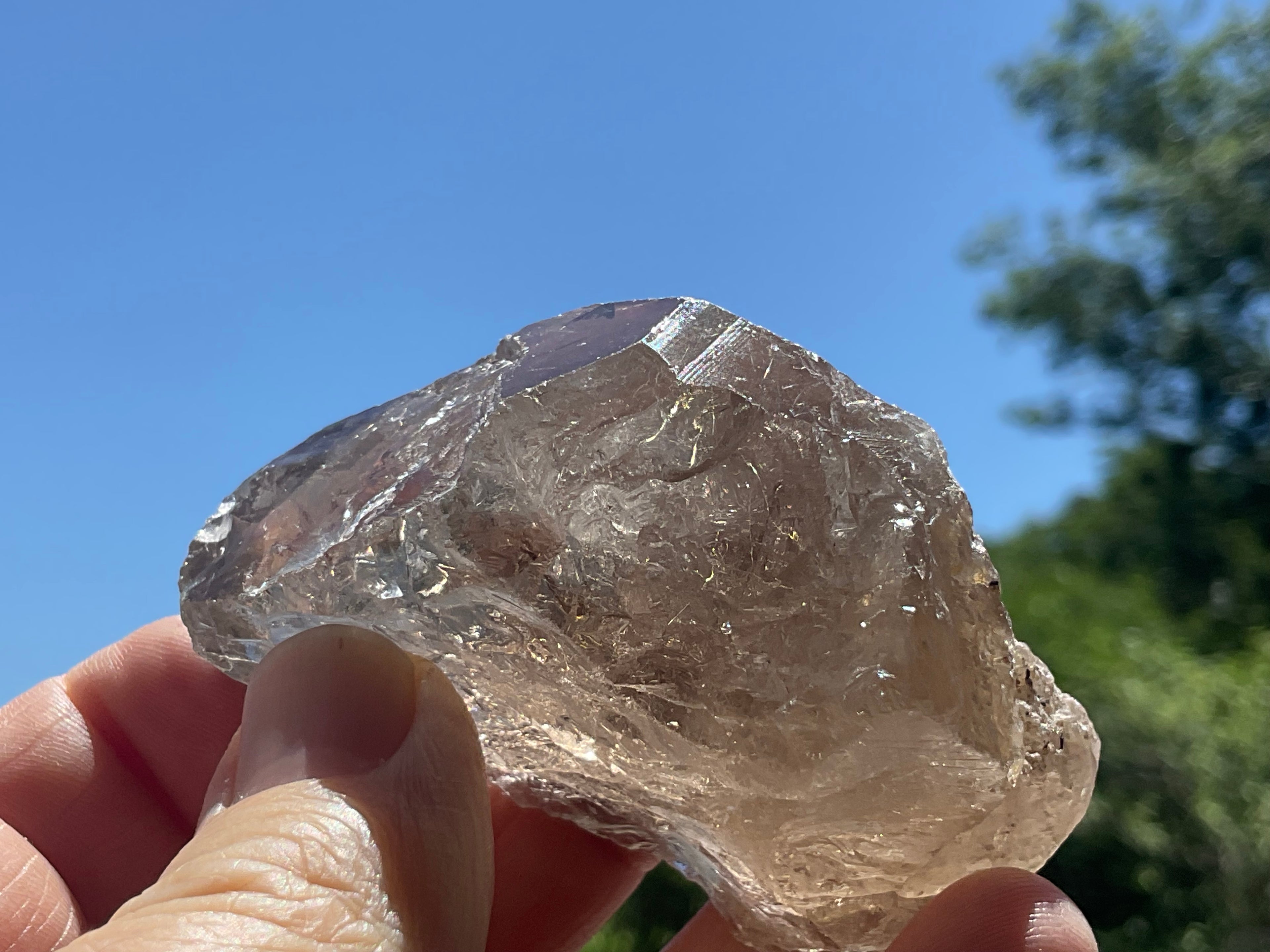 104g Golden Rutile in Smokey Quartz Rough Point