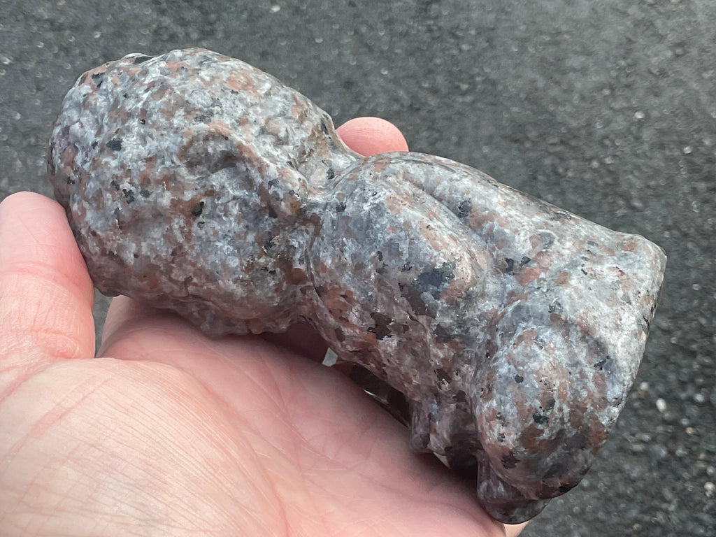 608g Syenite with Sodalite (Yooperlite) Buddha Carving B