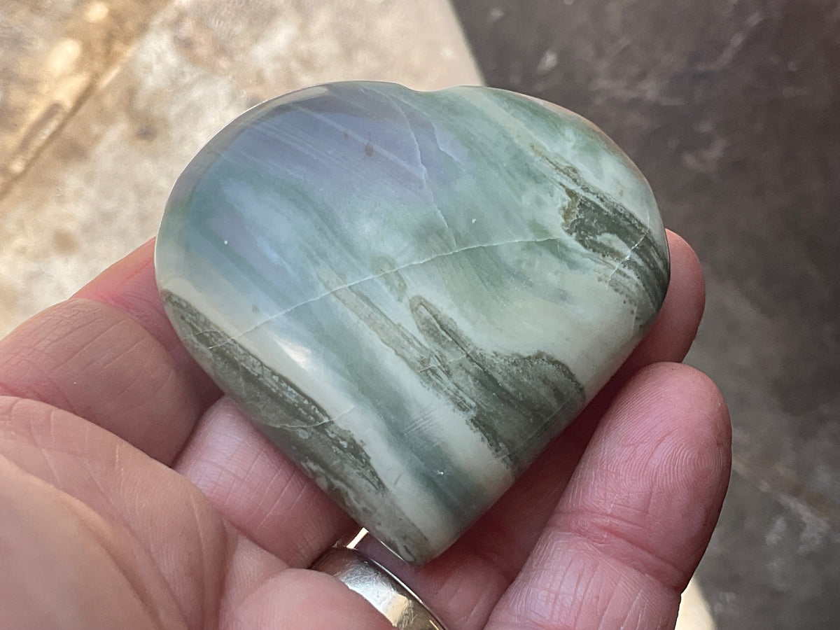 100g Jasper with Common Opal Heart B