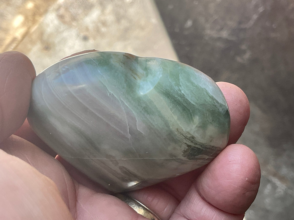 100g Jasper with Common Opal Heart B