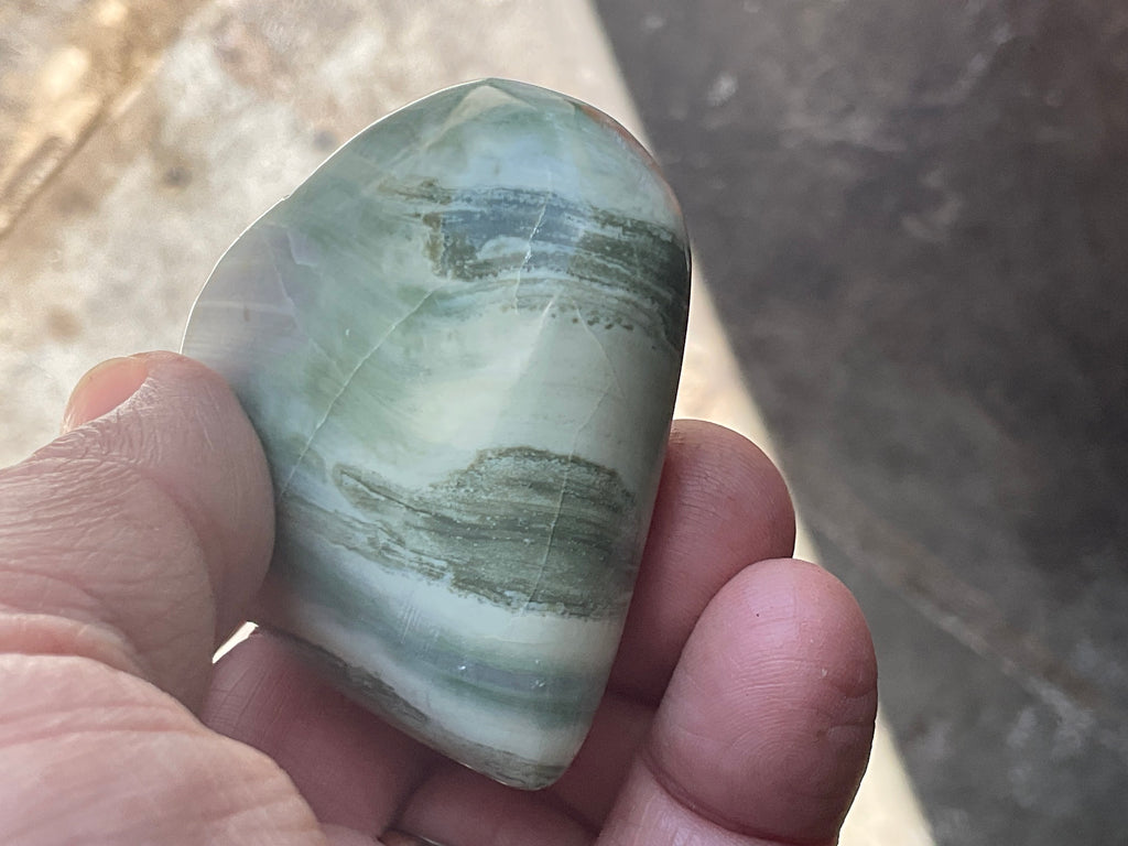 100g Jasper with Common Opal Heart B