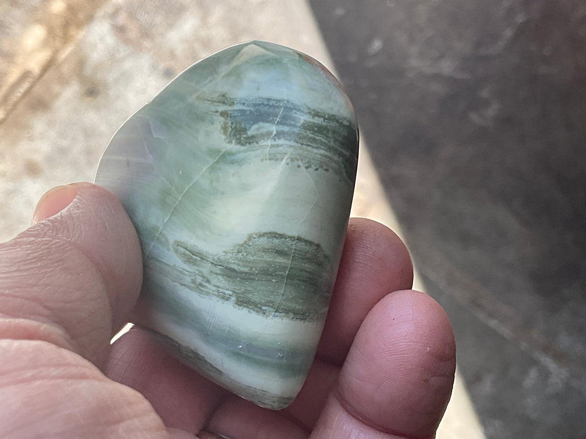 100g Jasper with Common Opal Heart B