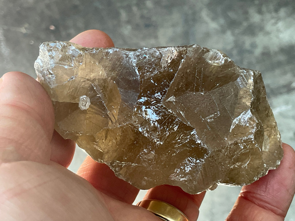 206g Golden Rutile in Smokey Quartz Chunk