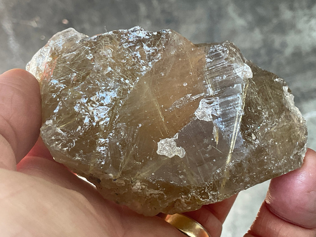 206g Golden Rutile in Smokey Quartz Chunk