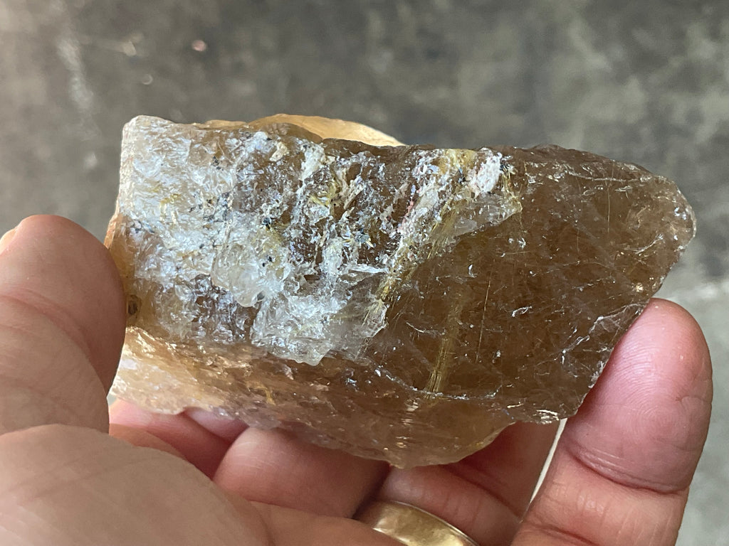 206g Golden Rutile in Smokey Quartz Chunk