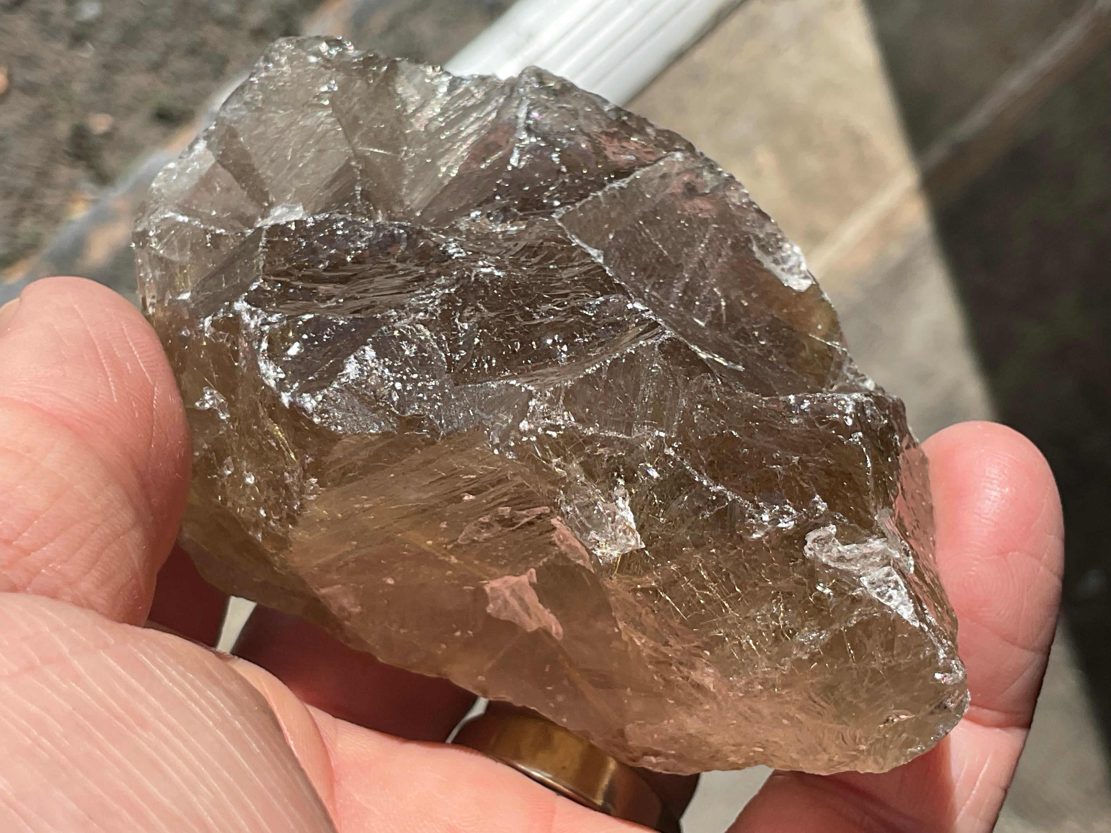 206g Golden Rutile in Smokey Quartz Chunk