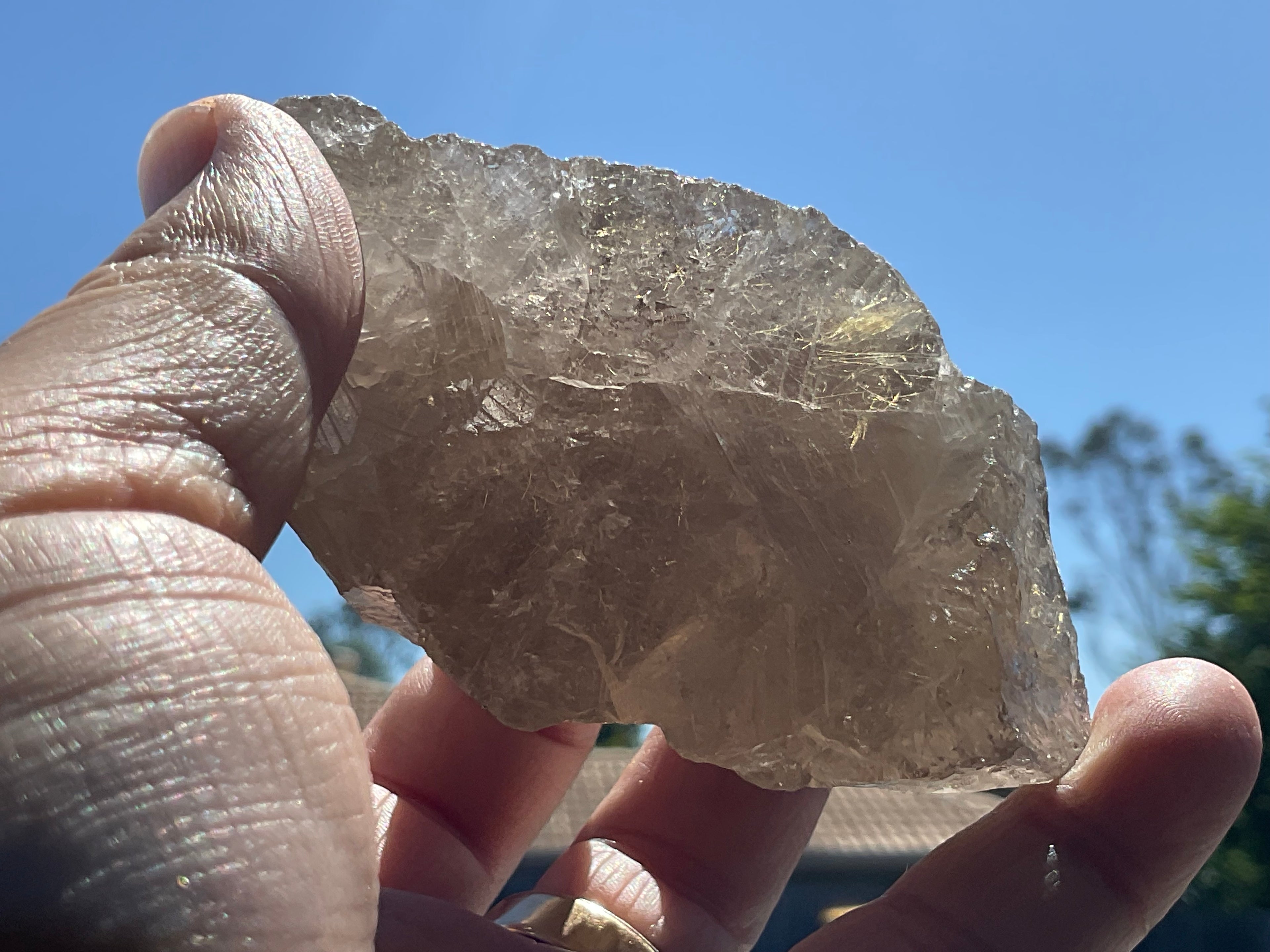 206g Golden Rutile in Smokey Quartz Chunk