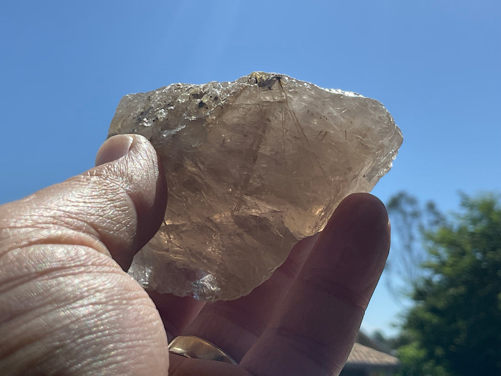 206g Golden Rutile in Smokey Quartz Chunk