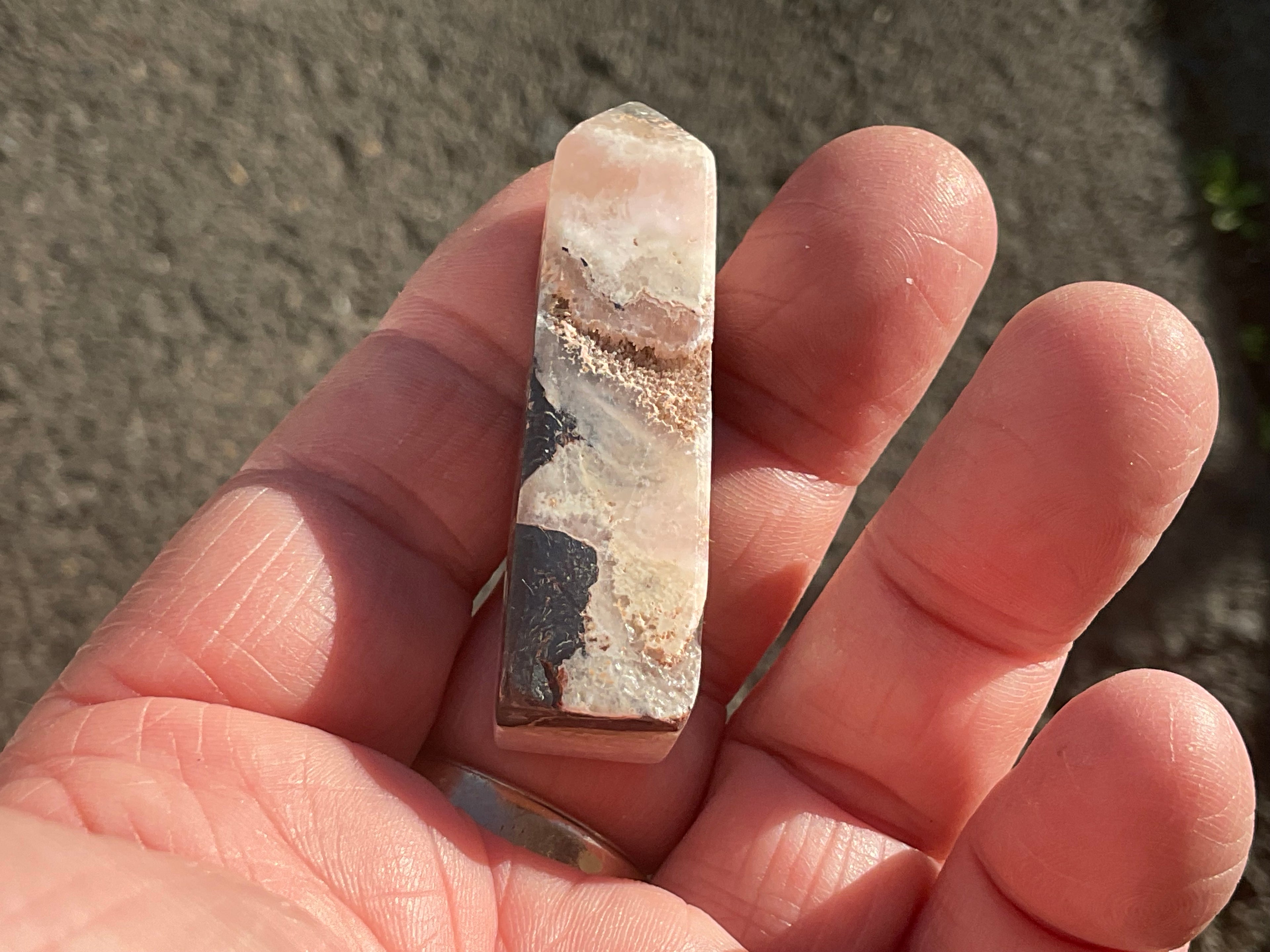 26g Pink Aragonite in Black Matrix Tower C