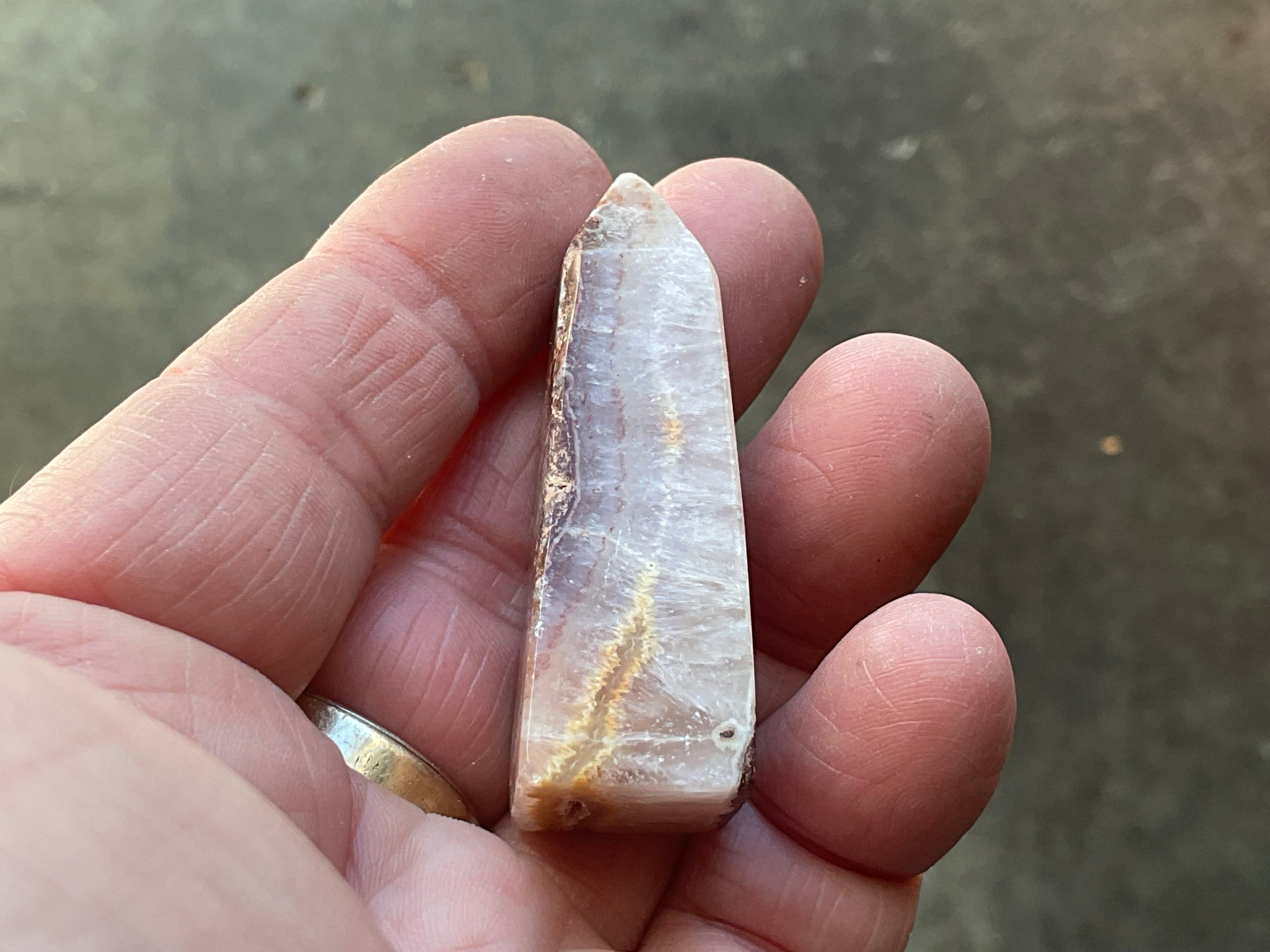 26g Pink Aragonite In Black Matrix Tower D