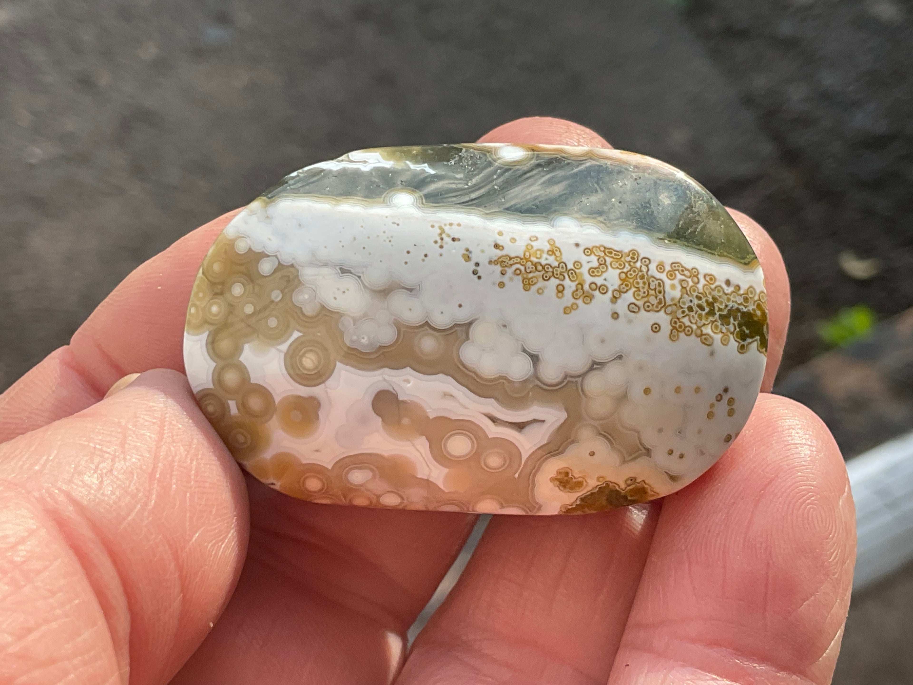 38g 8th Vein Ocean Jasper Palmstone 3A