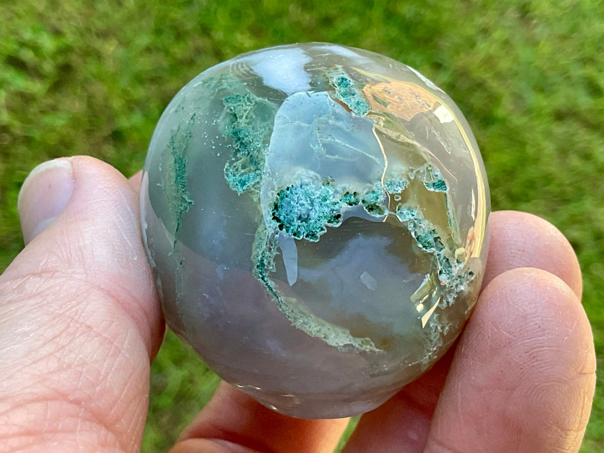 129g Moss Agate Skull 3A
