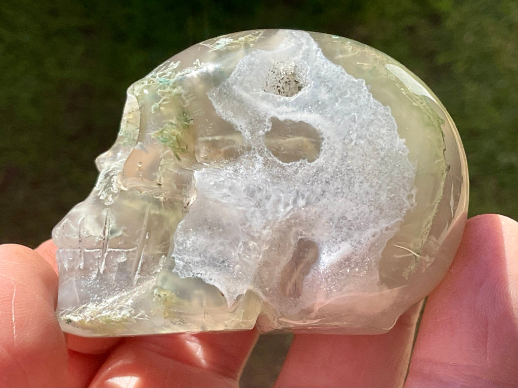 129g Moss Agate Skull 3A