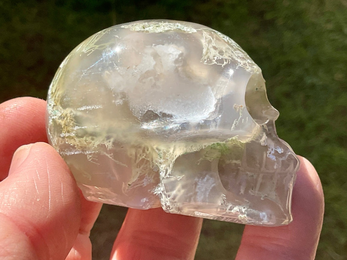 129g Moss Agate Skull 3A