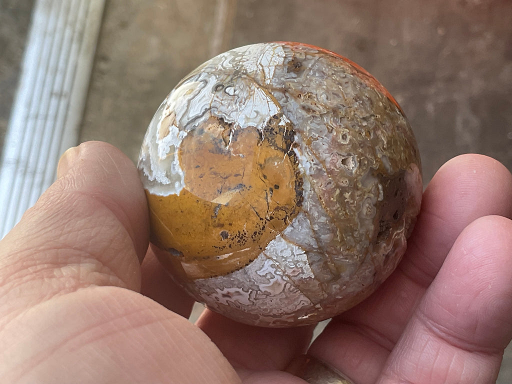 200g Mexican Crazy Lace Agate Sphere 1B