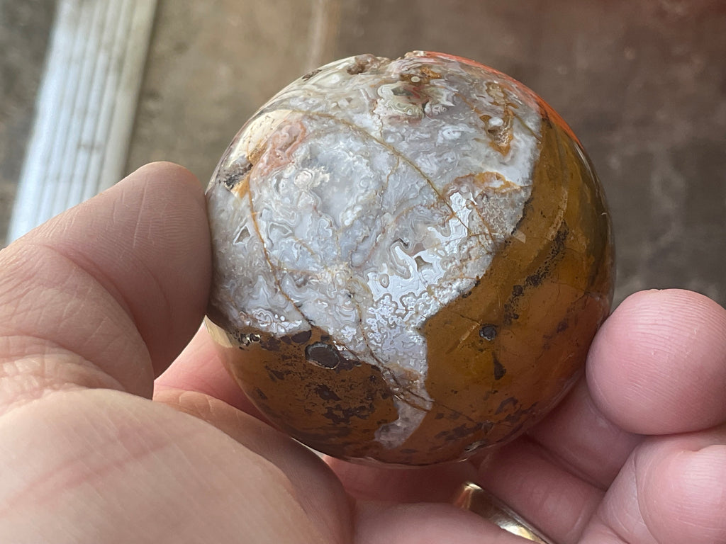 200g Mexican Crazy Lace Agate Sphere 1B