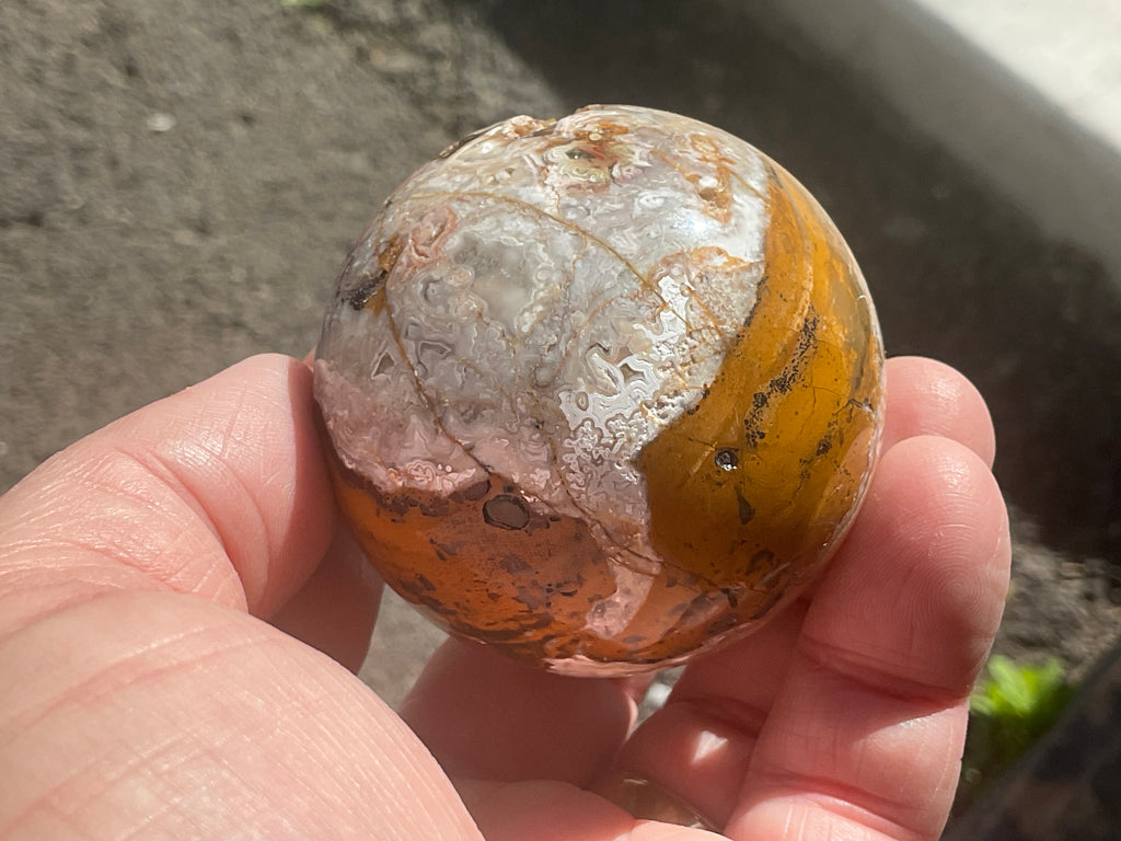 200g Mexican Crazy Lace Agate Sphere 1B