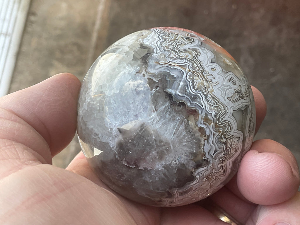 220g Mexican Crazy Lace Agate Sphere 2A