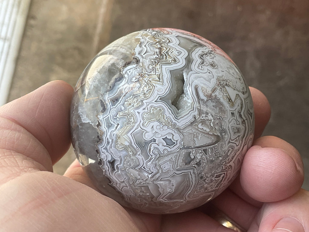 220g Mexican Crazy Lace Agate Sphere 2A
